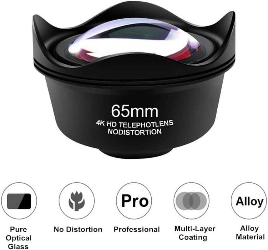 4K HD 2.5X Telephoto Lens Kit 65Mm No Distortion Phone Camera Lenses for Iphone Android Smartphones  Leshareselect   