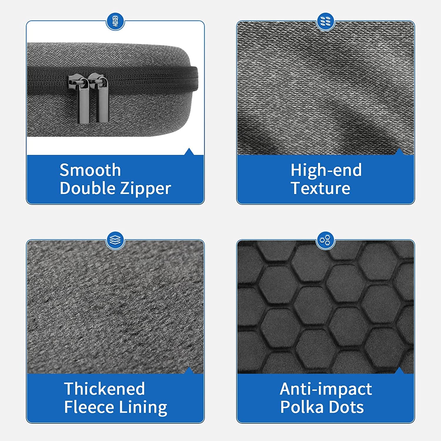 Yinke Smart Case for New Apple Airpods Max Supports Sleep Mode, Hard Organizer Portable Carry Travel Cover Storage Bag (Dark Grey-Twill)  Yinke   