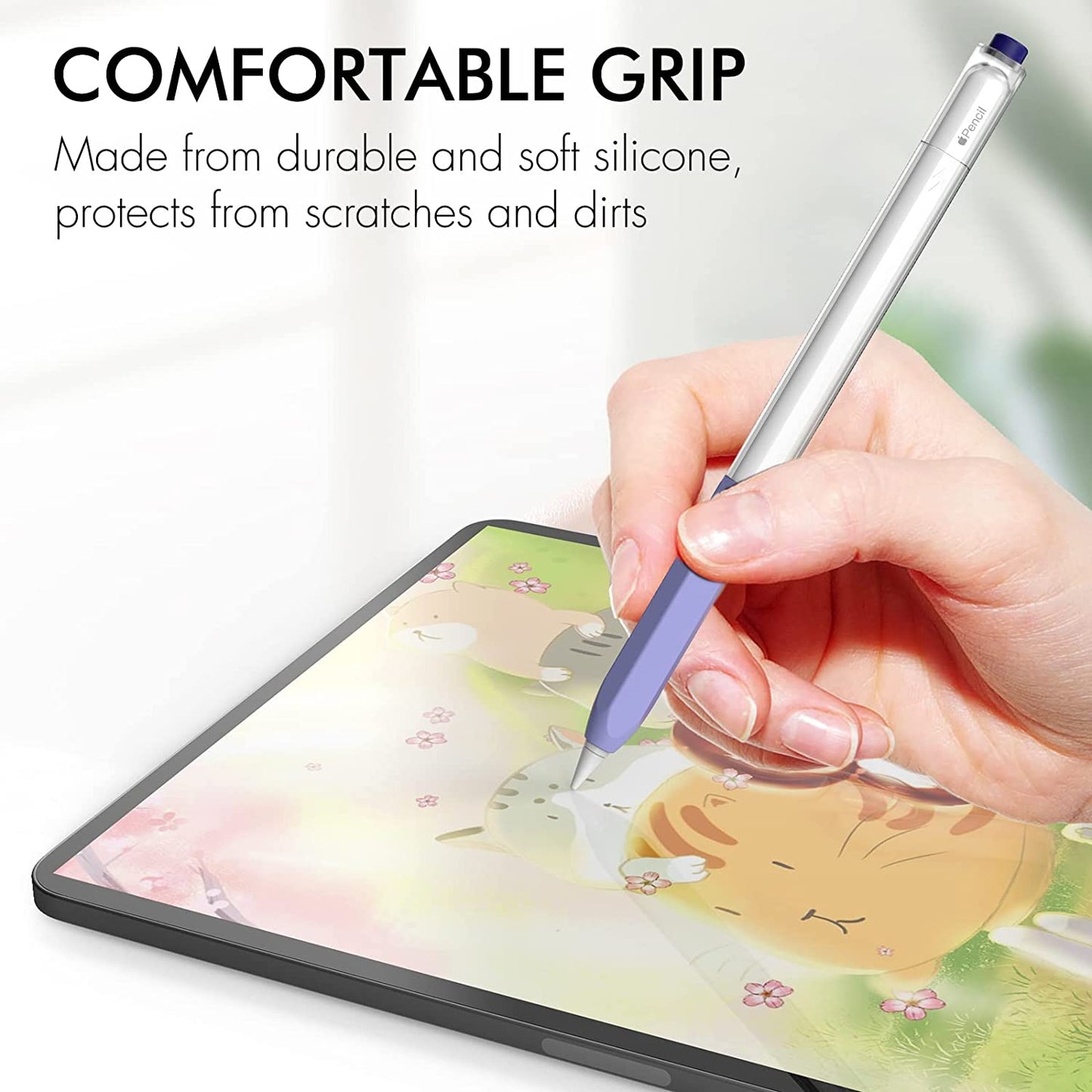 NIUTRENDZ Classic Hexagon Case for Apple Pencil 2Nd Generation Cover Sleeve Skin Accessories Translucent Design Compatible with Magnetic Charging and Double Tap (Apple Pencil 2Nd Generation, Purple)  NIUTRENDZ   