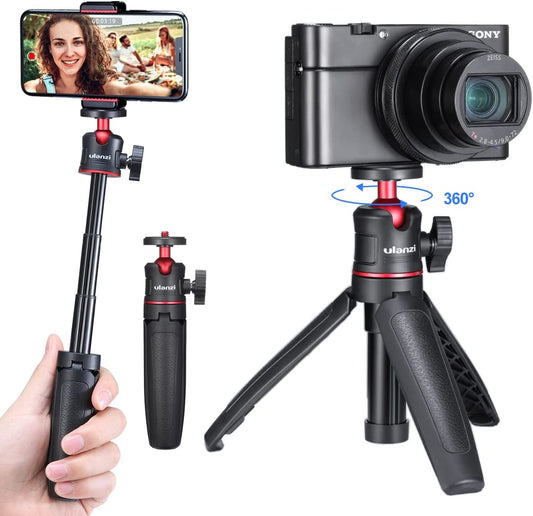 ULANZI MT-08 Extension Pole Tripod, Mini Selfie Stick Tripod Stand Handle Grip for Webcam Iphone 11 Pro Max Samsung Smartphone Canon G7X Mark III Sony ZV-1 RX100 VII A6400 A6600 Cameras Vlogging  ULANZI   