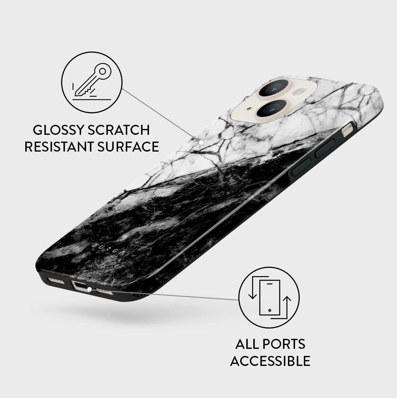 BURGA Phone Case Compatible with Iphone 14 plus - Wireless Charging Compatible, Hybrid 2-Layer Hard Shell + Silicone Protective Case, Heavy Duty Protection, Shock-Absorbent, Fatal Contradiction  BURGA   