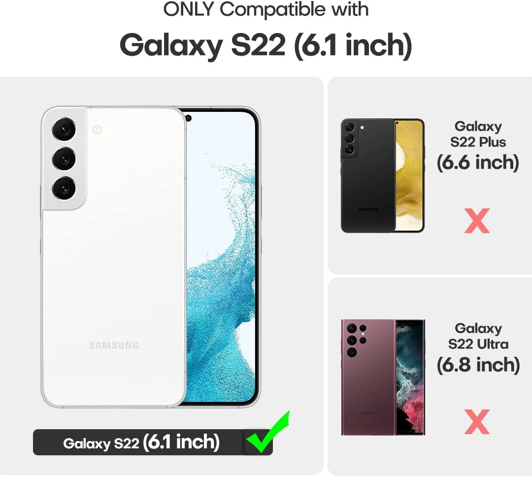 TOCOL [5 in 1 for Samsung Galaxy S22 Case 6.1 Inch, with 2 Pack Screen Protector + 2 Pack Camera Lens Protector, Translucent Matte Back [Military Grade Protection] Case for Galaxy S22 5G, Green  TOCOL   