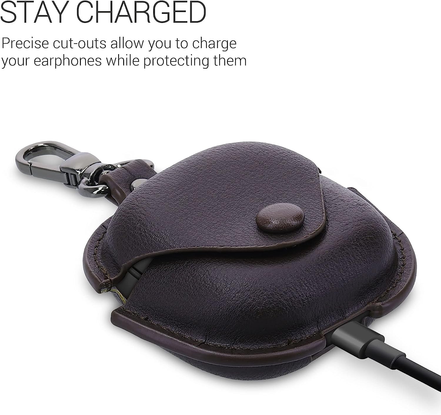 Kwmobile Leatherette Case Compatible with Samsung Galaxy Buds 2 Pro/Buds 2 / Buds Live/Buds Pro - Headphones Protection Etui Cover - Dark Brown  KW-Commerce   