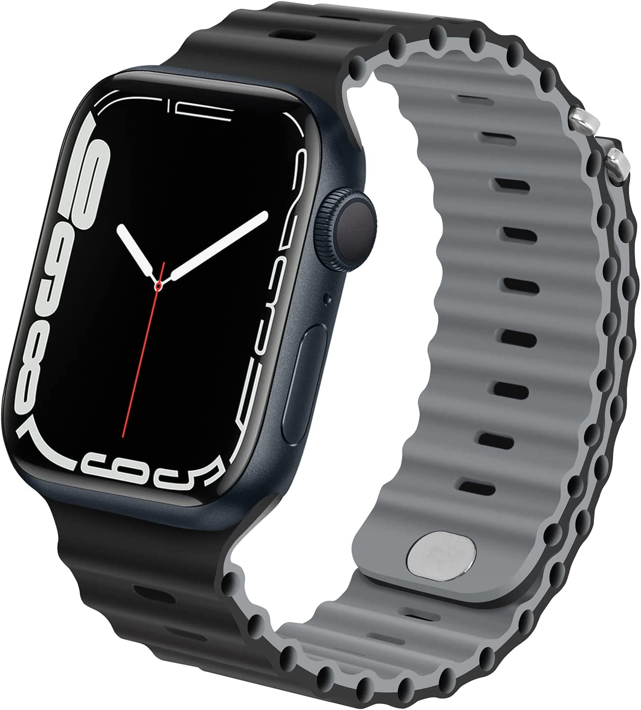 Anlinser Bands Compatible with Apple Watch Band 49Mm 45Mm 44Mm 42Mm 41Mm 40Mm 38Mm, Adjustable Sport Loop Designed for Apple Watch Ultra SE Series 8 7 6 5 4 3 2 (49Mm/45Mm/44Mm/42Mm, Gray Green/Khaki)  Anlinser Black/Gray 41mm/40mm/38mm 