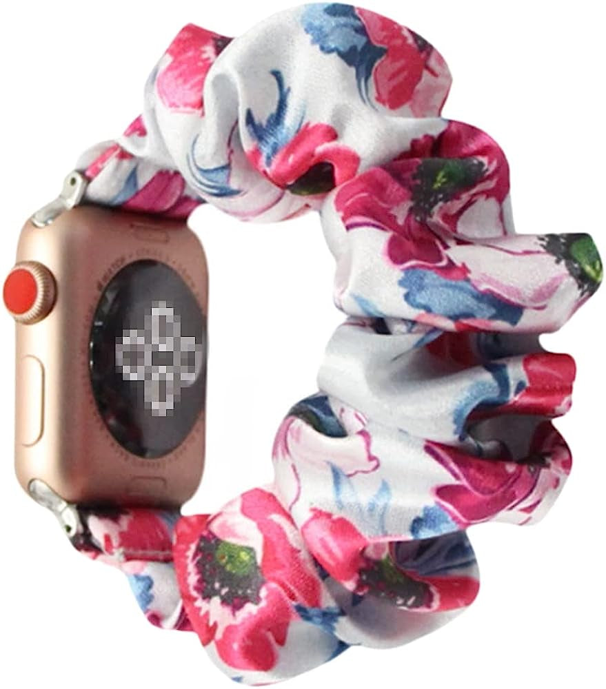 Tomcrazy Scrunchie Elastic Watchband for Apple Watch Band Series 8 7 6 5 4 3 2 1 SE Ultra, Watch Band for Iwatch 49Mm 45Mm 41Mm 38Mm 40Mm 42Mm 44Mm Strap Bracelet  Ruidou Technology Co Ltd Red Floral 221 41mm/40mm/38mm 