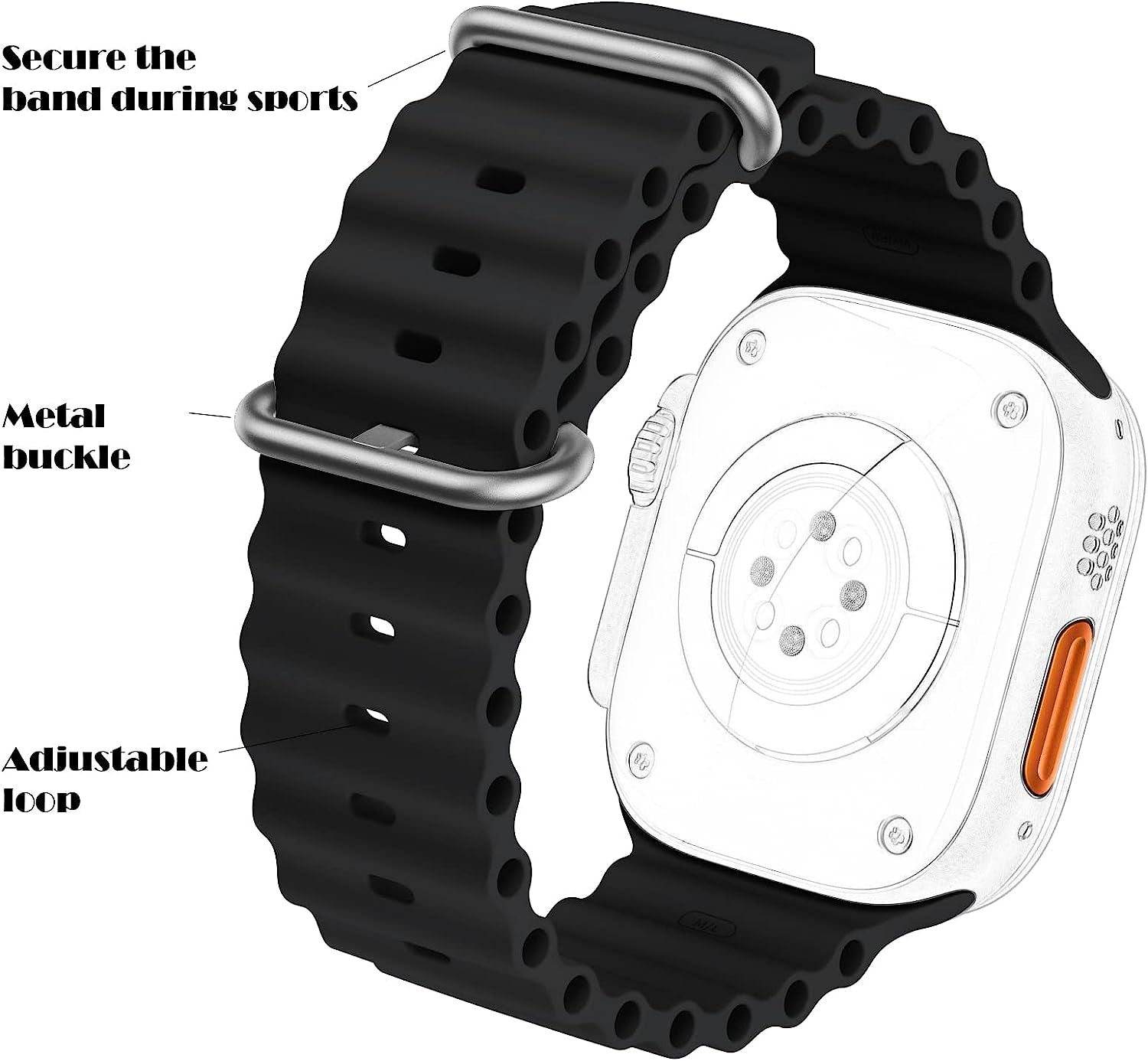 Ocean Band Compatible with Apple Watch Band 49Mm 45Mm 44Mm 42Mm 41Mm 40Mm 38Mm, Adjustable Sport Band Women Men Strap with Buckle for Apple Watch Ultra Iwatch Series 8 7 6 5 4 3 2 1 SE  VUTOT   