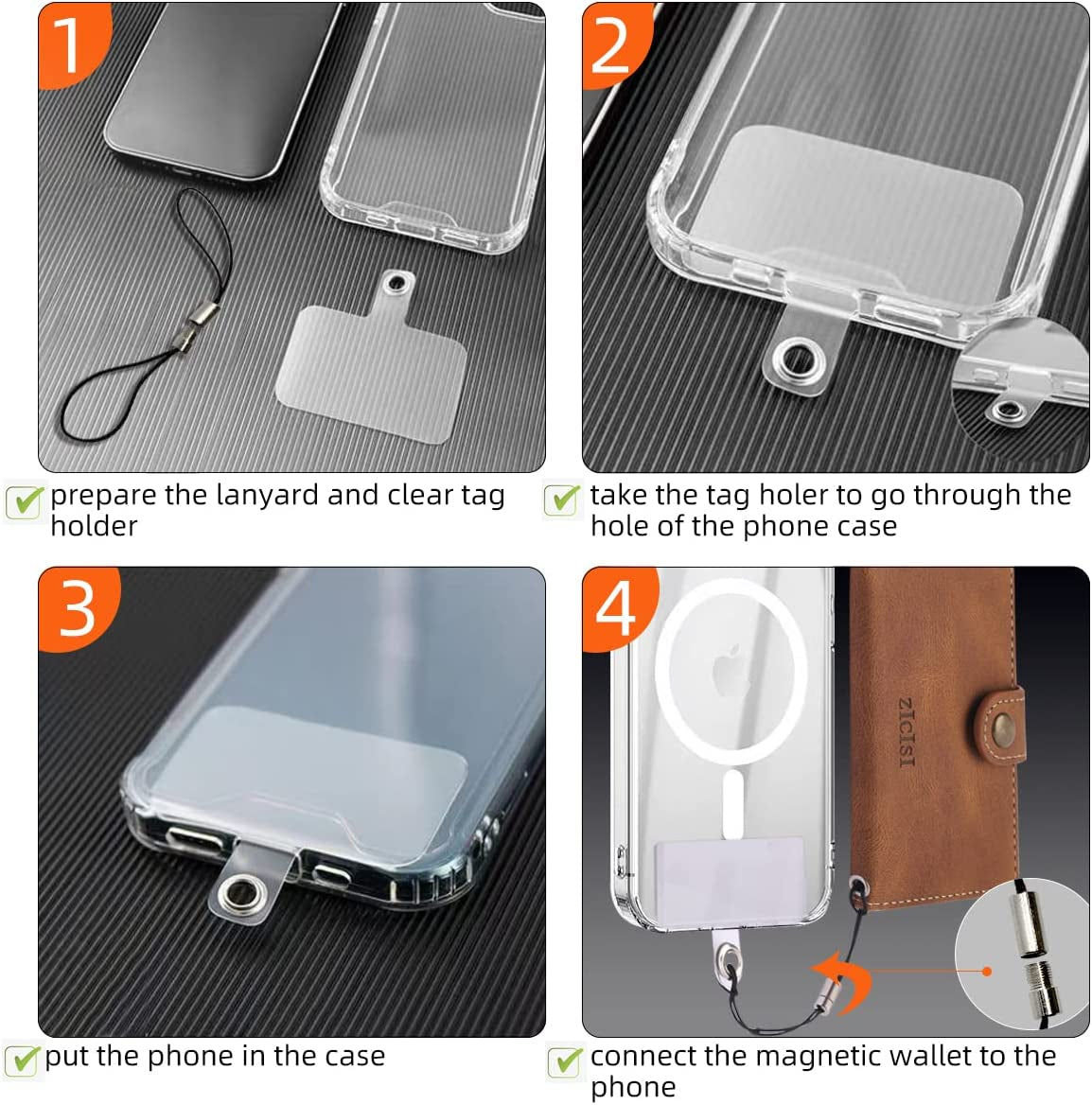 ZICISI for Apple Magnetic Wallet Card Holders with RFID Blocking & Kickstand for Iphone Magsafe Wallet [2 Money Holders + 4 Credit Carders],Compatible with Iphone 13/12 Pro Max/Pro/Mini, Black  ZICISI   