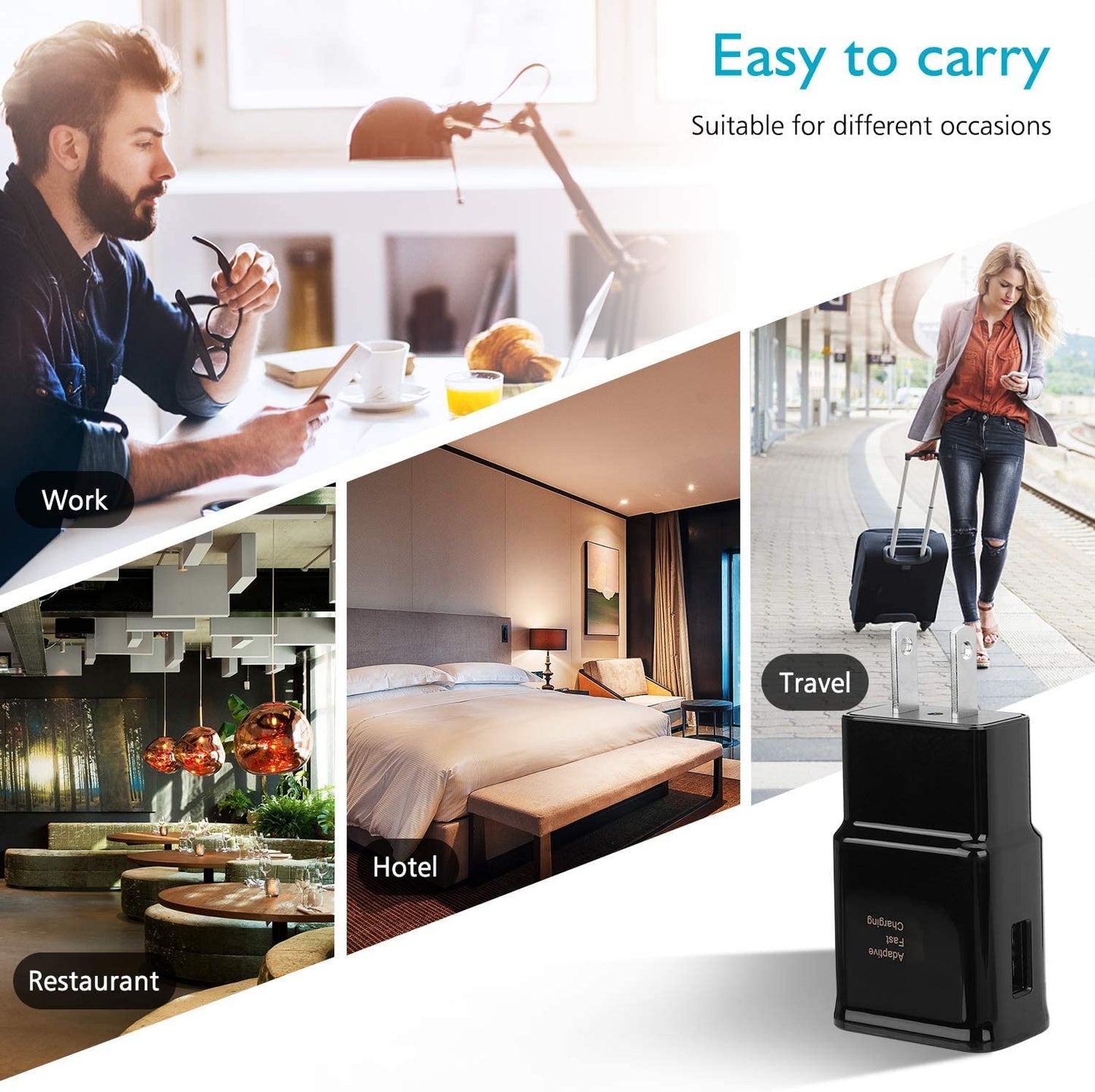 Adaptive Fast Charging Block USB Wall Charger Plug Travel Adapter Android Phone Charger for Samsung Galaxy S23/S22/S22 Ultra/S21/S20/S10/S9/S8/S7/S6 Edge/Note 10 9 8 Quick Charger,Cell Phone Charger  Shenzhen Xihuida Electronics Co.,Ltd   