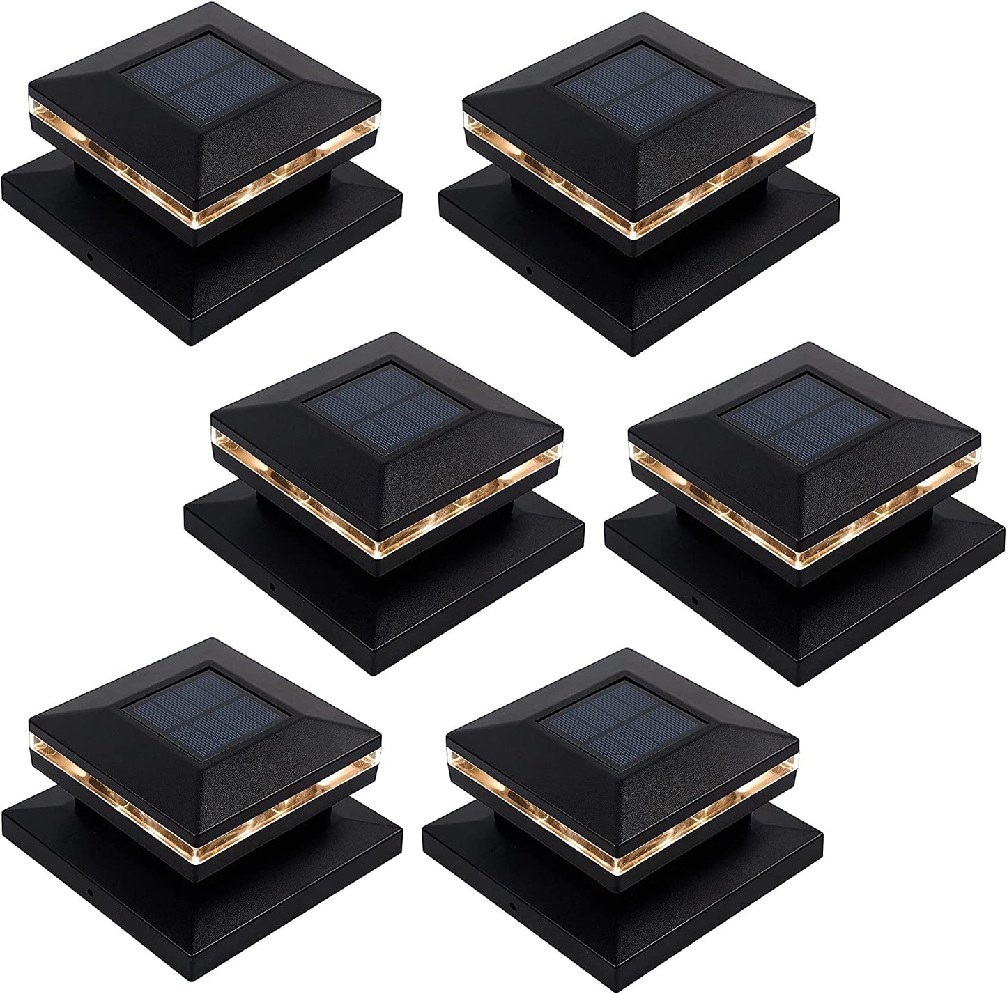 MAGGIFT 15 Lumen Outdoor Post Cap Light for Fence Deck or Patio, Warm White High Brightness SMD LED Lighting, Lamp Fits 4X4, 5X5 or 6X6 Wooden Posts, 6 Pack  MAGGIFT   