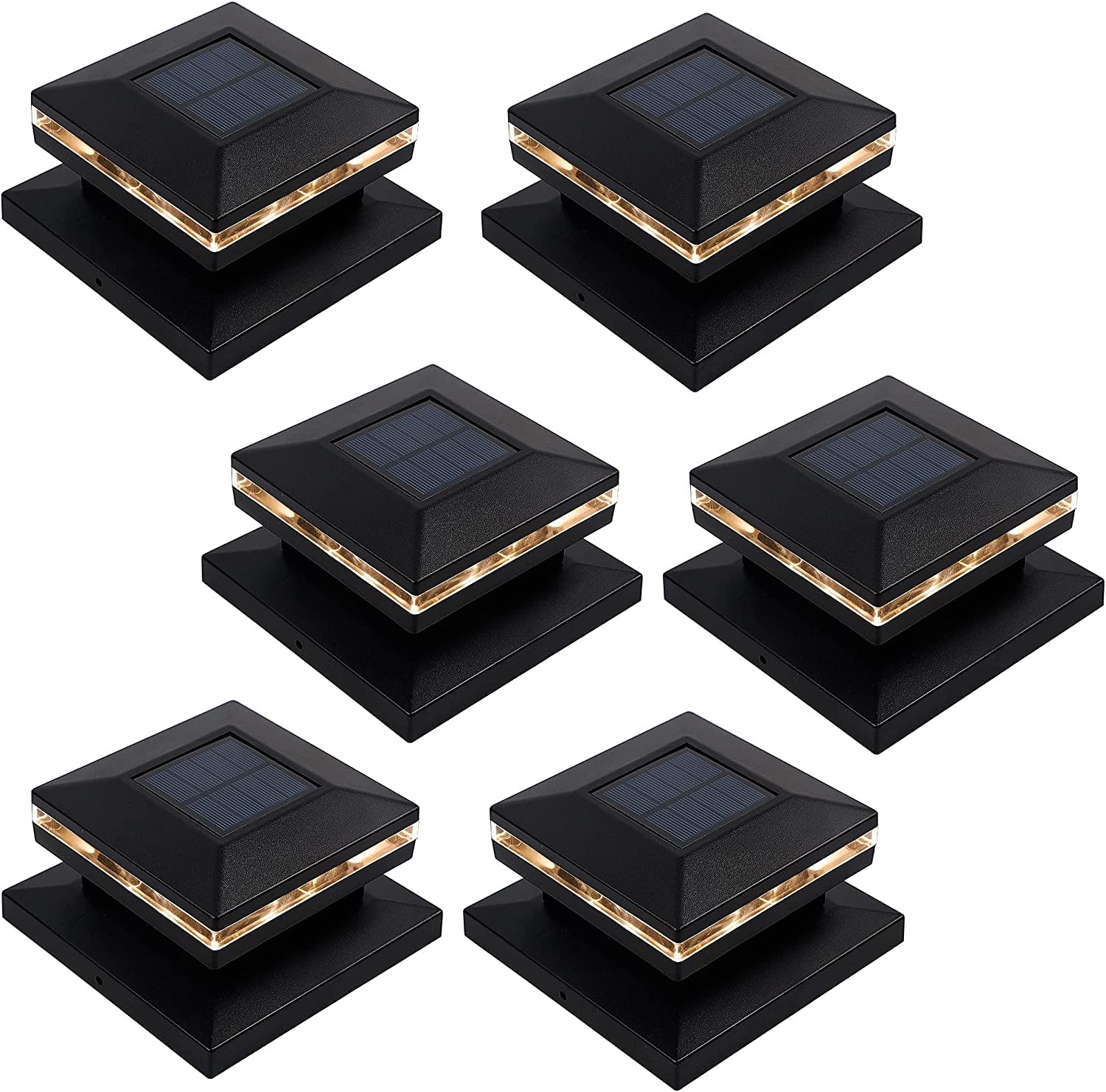 MAGGIFT 15 Lumen Outdoor Post Cap Light for Fence Deck or Patio, Warm White High Brightness SMD LED Lighting, Lamp Fits 4X4, 5X5 or 6X6 Wooden Posts, 6 Pack  MAGGIFT   