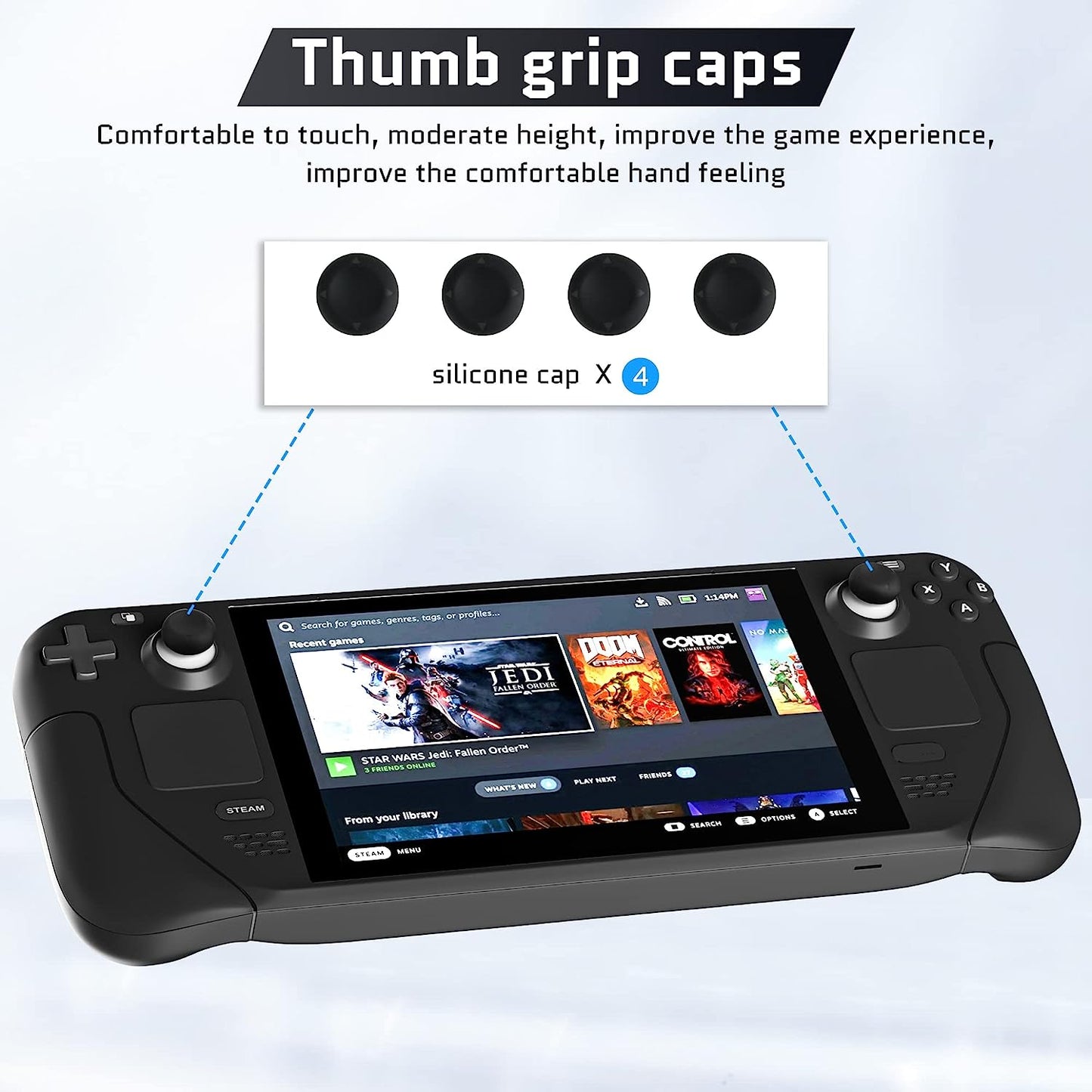 16 Pack - RHOTALL Dust Proof Kit for Steam Deck, Protective Accessories for Steam Deck with Protective Sticker, Dust Plugs, Dust Cover, Rocker Caps  RHOTALL   