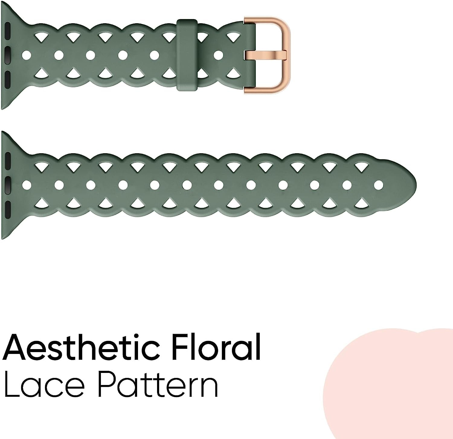 6-Pack Lace Silicone Bands Compatible for Apple Watch Bands 38Mm 40Mm 41Mm 42Mm 44Mm 45Mm 49Mm Women, Slim Breathable Sport Band Straps Wristband for Iwatch Series 8/7/6/5/4/3/2/1/Se/Ultra  Pizooprs   