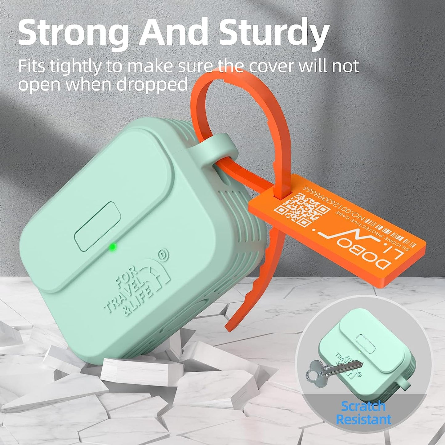 Airpods Pro 2Nd/1St Generation Case Cover,Secure Lock Full Protective Silicone Skin Accessories for Women Men with Apple Airpods Pro 2022/2019 Charging Case,Design by Doboli,Matcha Green  Doboli   