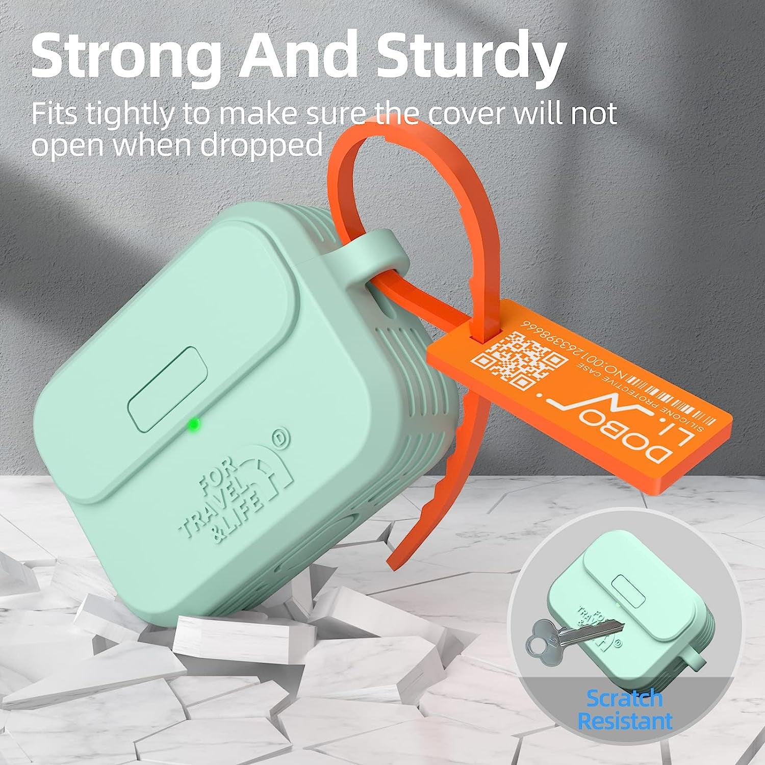 Airpods Pro 2Nd/1St Generation Case Cover,Secure Lock Full Protective Silicone Skin Accessories for Women Men with Apple Airpods Pro 2022/2019 Charging Case,Design by Doboli,Matcha Green  Doboli   