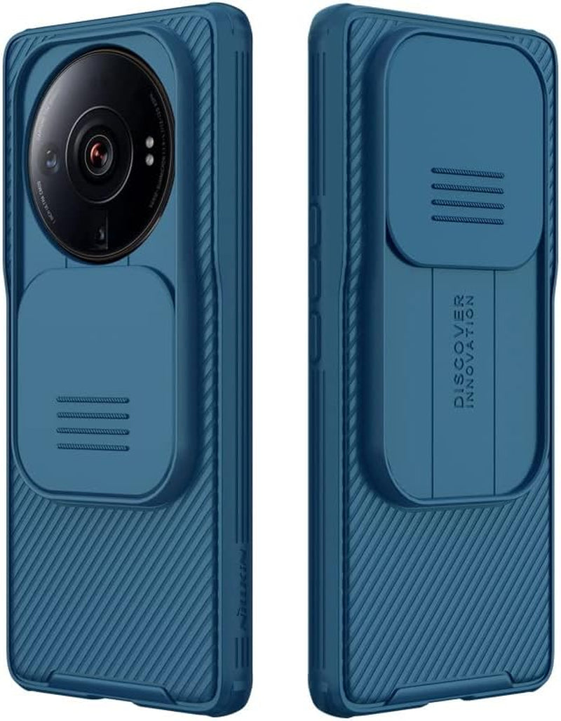 WVOZWWO for Xiaomi 12S Ultra Case Cover, Xiaomi 12S Ultra Phone Case with Slide Camera Protector Cover Hard PC TPU Slim Rugged Protective Case for Xiaomi Mi 12S Ultra (Black)  Grand Eletronics Blue  