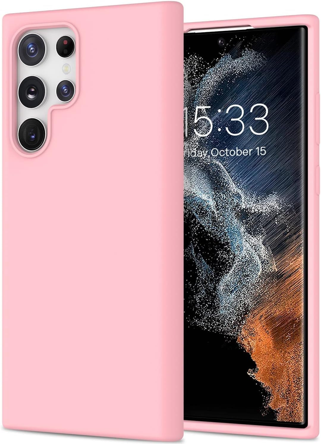 DEENAKIN for Samsung Galaxy S22 Ultra Case Silicone,Silky Smooth Flexible Gel Rubber Bumper Cover with Soft Microfiber Lining Slim Fit Protective Phone Case for Samsung Galaxy S22 Ultra Bright Yellow  DEENAKIN Light Pink Samsung Galaxy S22 Ultra 