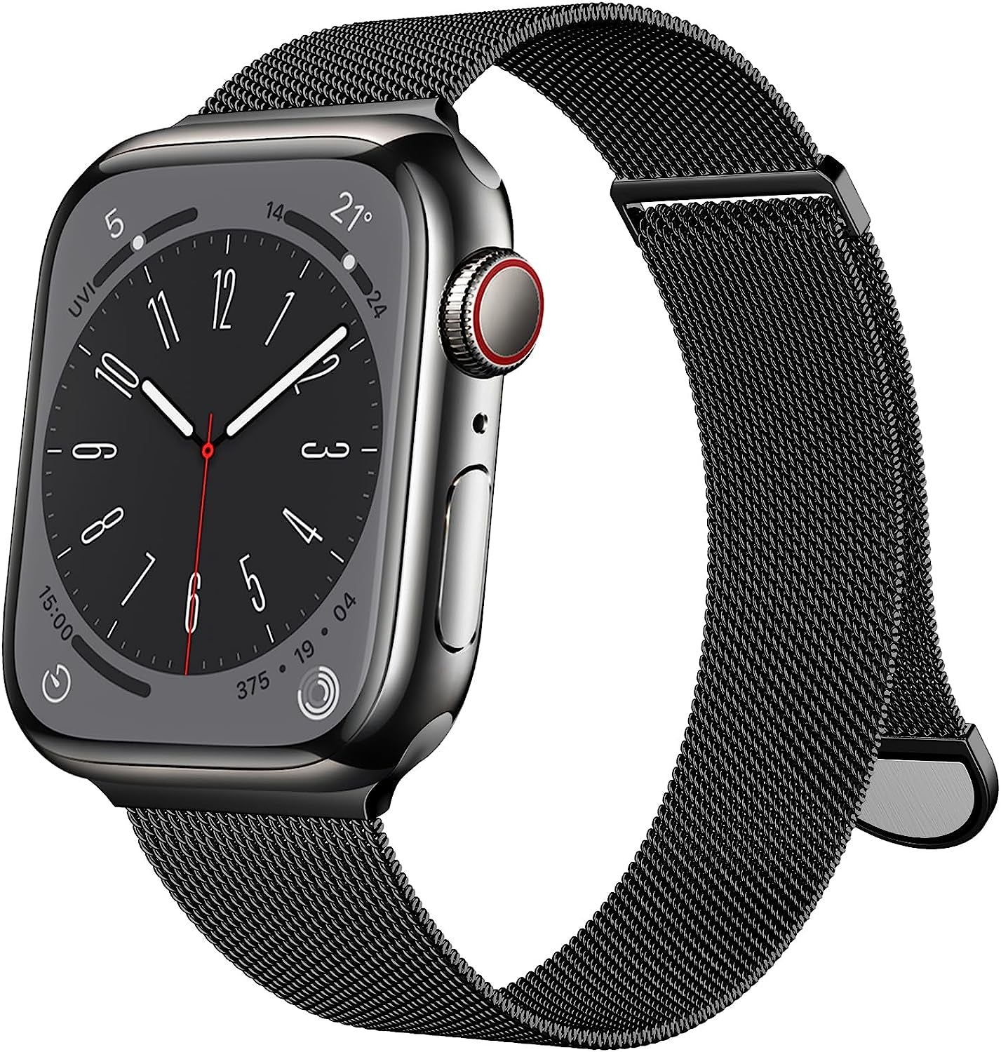 🌈🌈🌈OULUOQI for Apple Watch Band Series Ultra SE 8 7 6 5 4 3 2 1 38Mm 40Mm 41Mm 42Mm 44Mm 45Mm 49Mm Women and Men, Stainless Steel Mesh Loop Magnetic Clasp Replacement for Iwatch Band ( 38Mm/40Mm/41Mm Rose Gold）  OULUOQI Black 38mm/40mm/41mm 