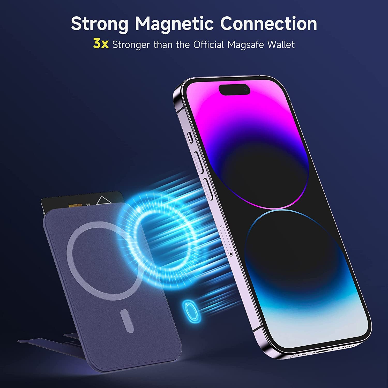 GANSBOL Magnetic Card Wallet Holder for Apple Magsafe,2-In-1 Leather Magsafe Wallet Stand for Iphone 12/13/14 Series,Magsafe Wallet for Back of Iphone,Fit 3-4 Cards,Light Purple  GANSBOL   