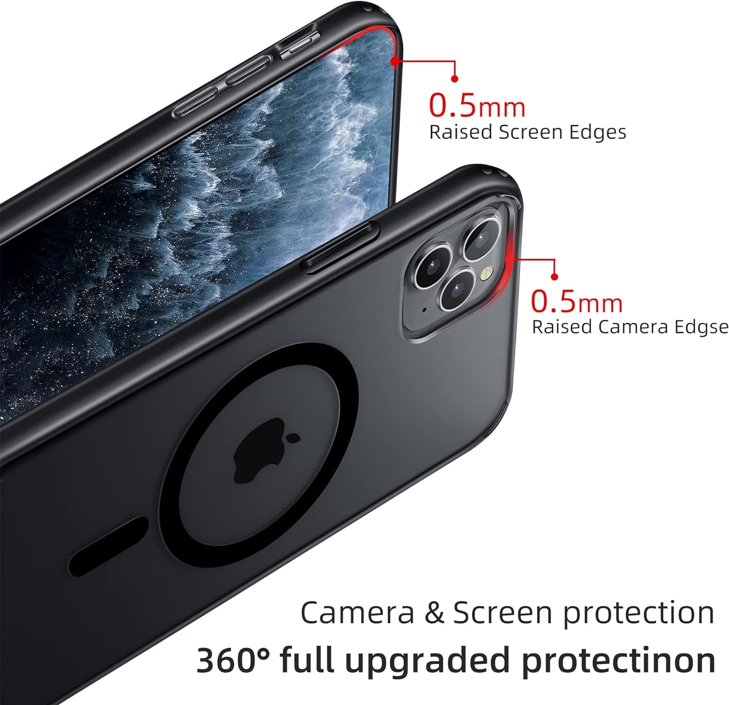 Yriklso for Iphone 11 Pro Magnetic Case, Built in Magnets Compatible with Magsafe, Translucent Matte Hard PC Back Cover + Soft TPU Frame Slim Bumper Case for Iphone 11 Pro（5.8"）,Black  Yriklso   