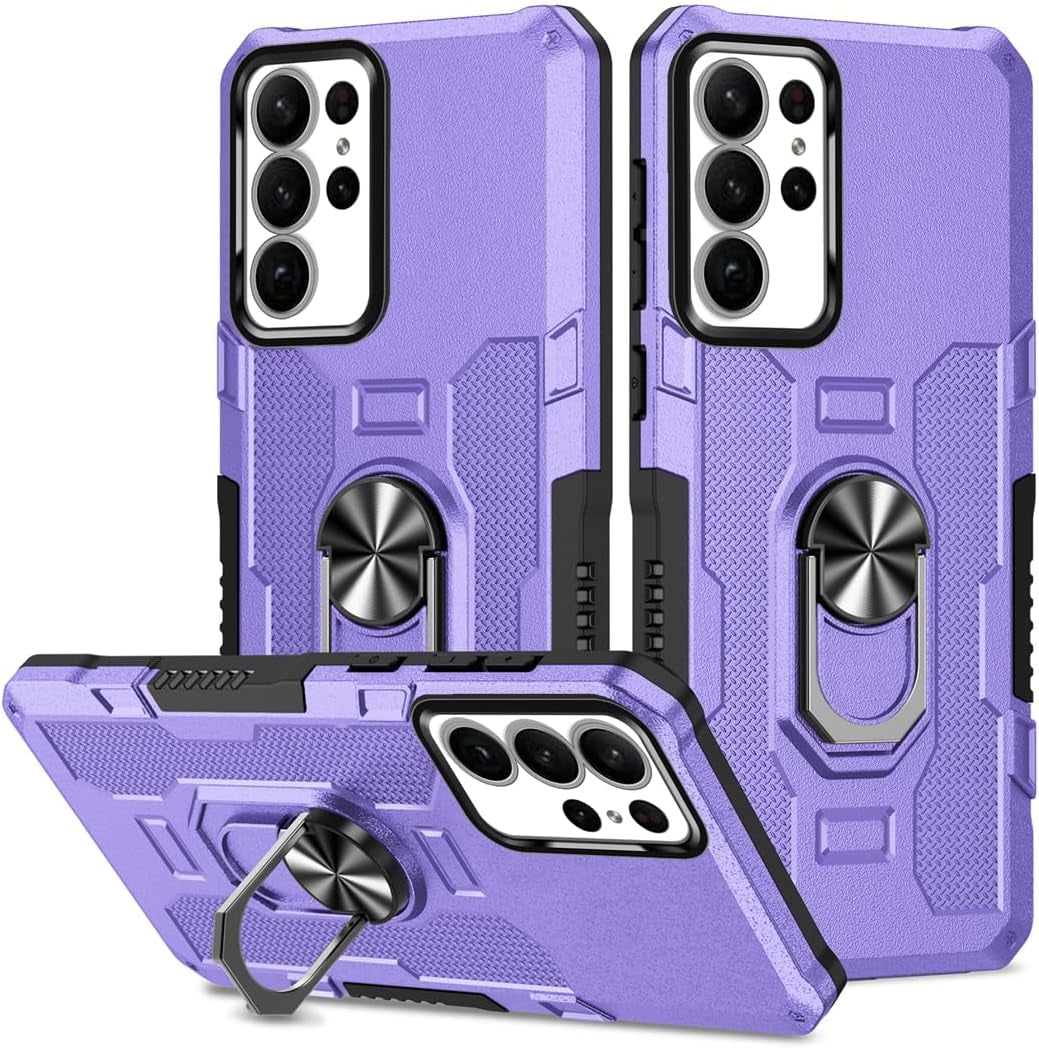 MGSBCXN Armor Case for Samsung Galaxy Note20 Ultra 5G, Military Grade Shockproof Samsung Galaxy Note 20 Ultra Case, Heavy Duty Protection Samsung Note 20 Ultra 5G Case with Ring Kickstand, Purple  MGSBCXN   