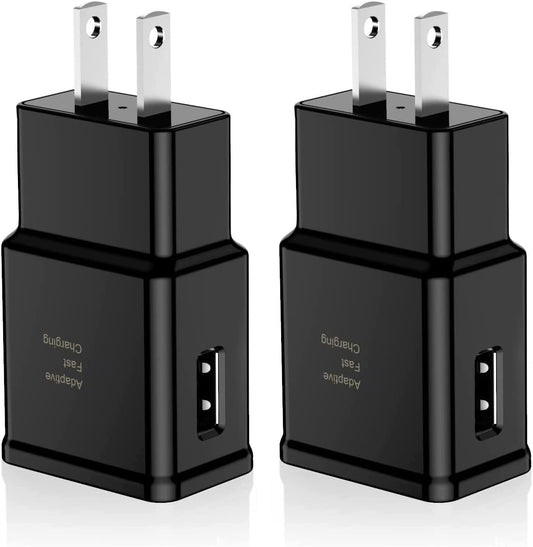 Adaptive Fast Charging USB Wall Charger Adapter Compatible Samsung Galaxy S21 S20 S10 S6 S7 S8 S9 / Edge/Plus/Active, Note 5 8, Note 9, Note 10, LG Quick Charge, Android Phone Travel Plug (2 Pack)  Shenzhen Yuanjiaxin Trading Co.,Ltd   