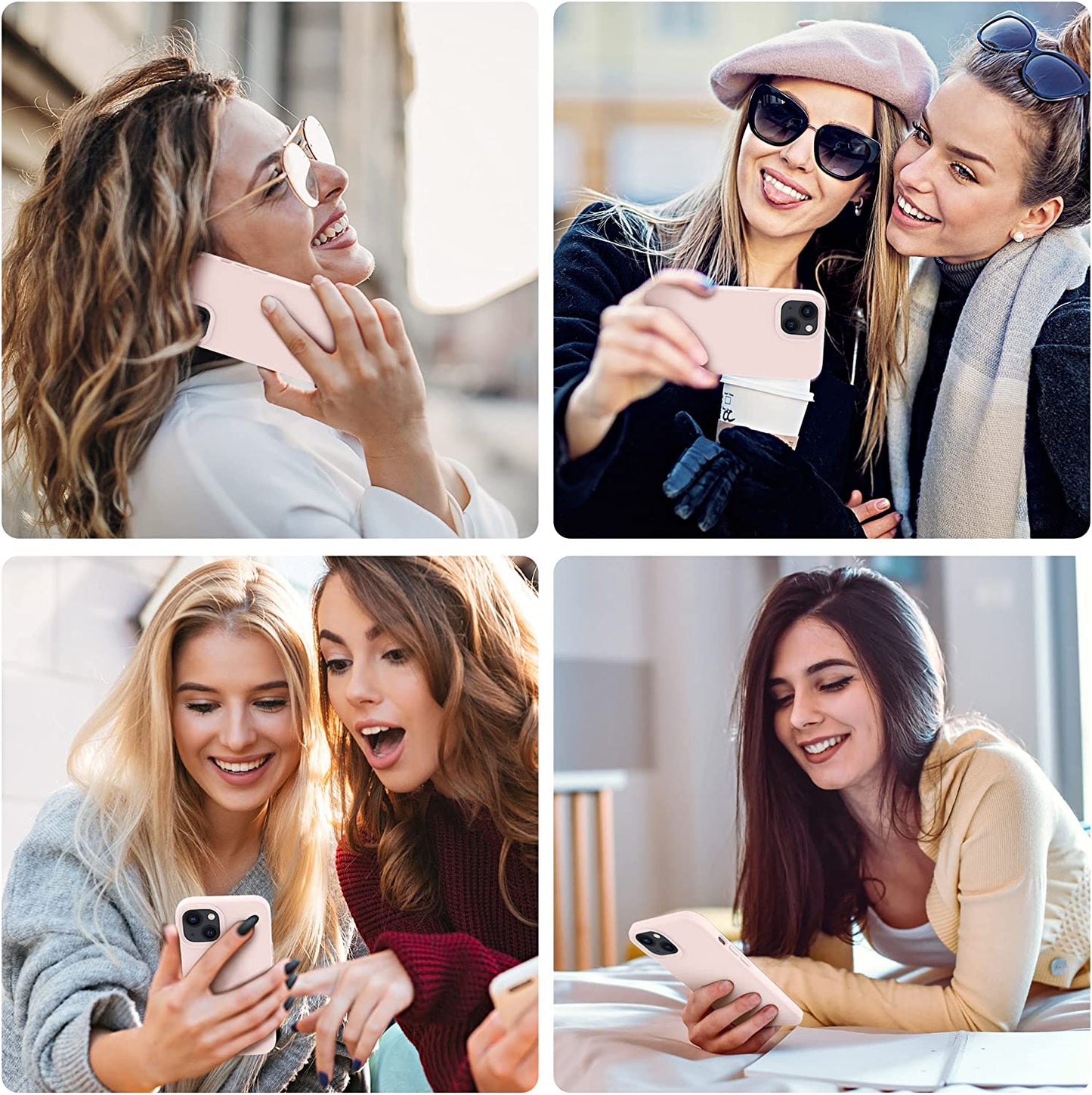 OTOFLY Designed for Iphone 14 Case, Silicone Shockproof Slim Thin Phone Case for Iphone 14 6.1 Inch (Chalk Pink)  OTOFLY Direct   