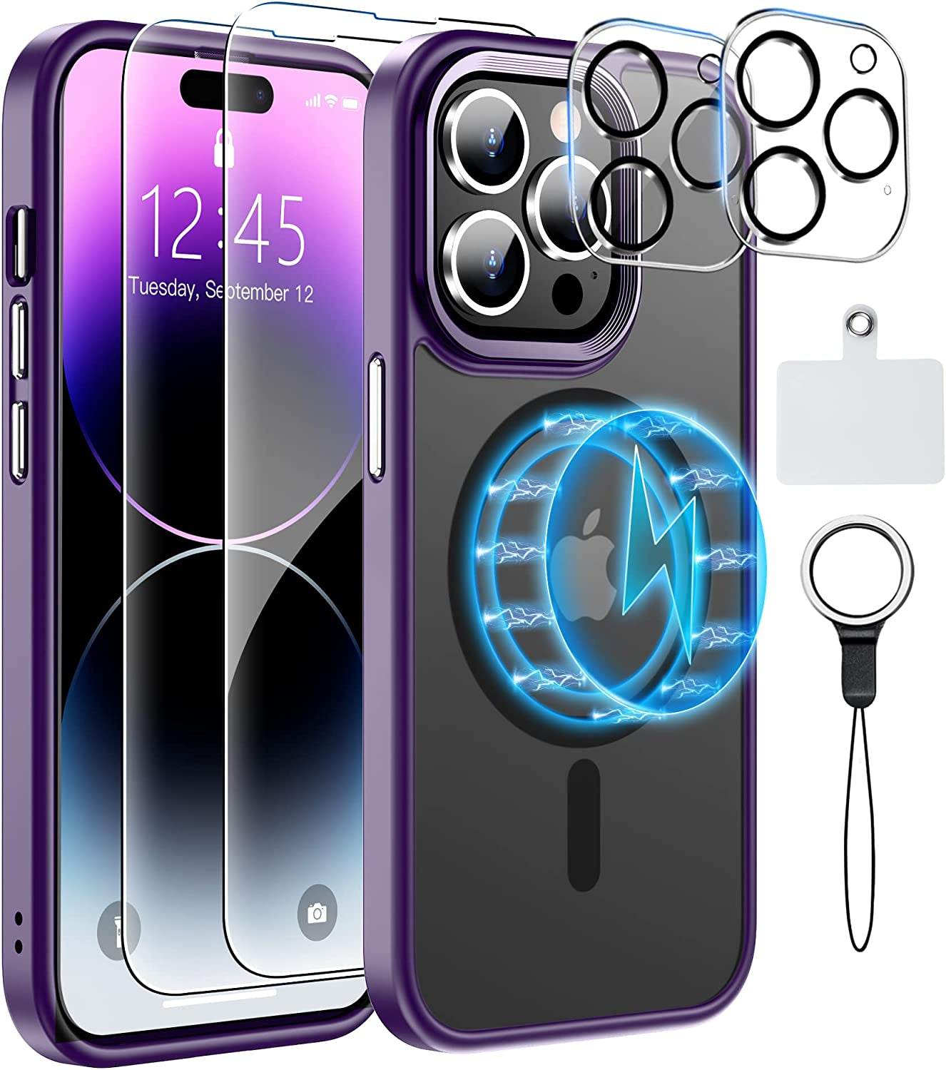 MOZOTER [2 in 1 for Iphone 14 Pro Max Case,[12 FT Shockproof] [With 1 Pcs Glass Screen Protector] [Heavy Duty] Clear Phone Case Cover 6.7-Crystal Clear  MOZOTER   