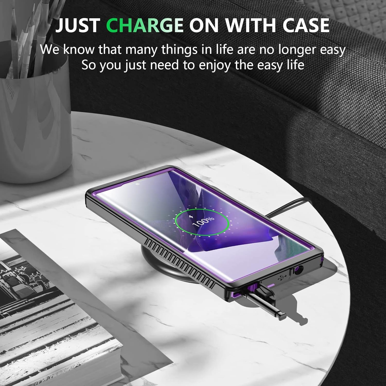 Temdan for Samsung Galaxy Note 20 Ultra Case Waterproof, Built in Screen Protector 360° Full Body Heavy Duty Shockproof IP68 Waterproof Note 20 Ultra Case for Samsung Note 20 Ultra 5G 6.9"(Purple)  Temdan   