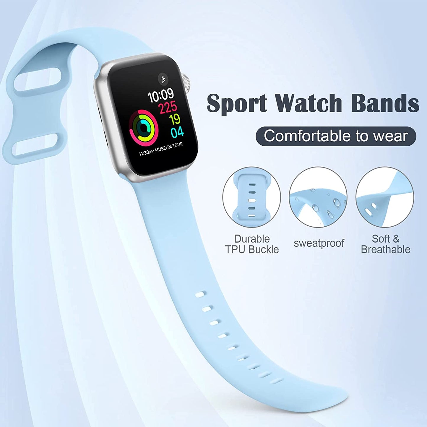 Treasuremax 15 Pack Bands Compatible with Apple Watch Band 41Mm 40Mm 38Mm 45Mm 44Mm 42Mm, Sport Waterproof Wristbands Soft Silicone Strap Replacement for Iwatch Series 8 7 6 5 4 3 2 1 SE Men Women  TreasureMax   