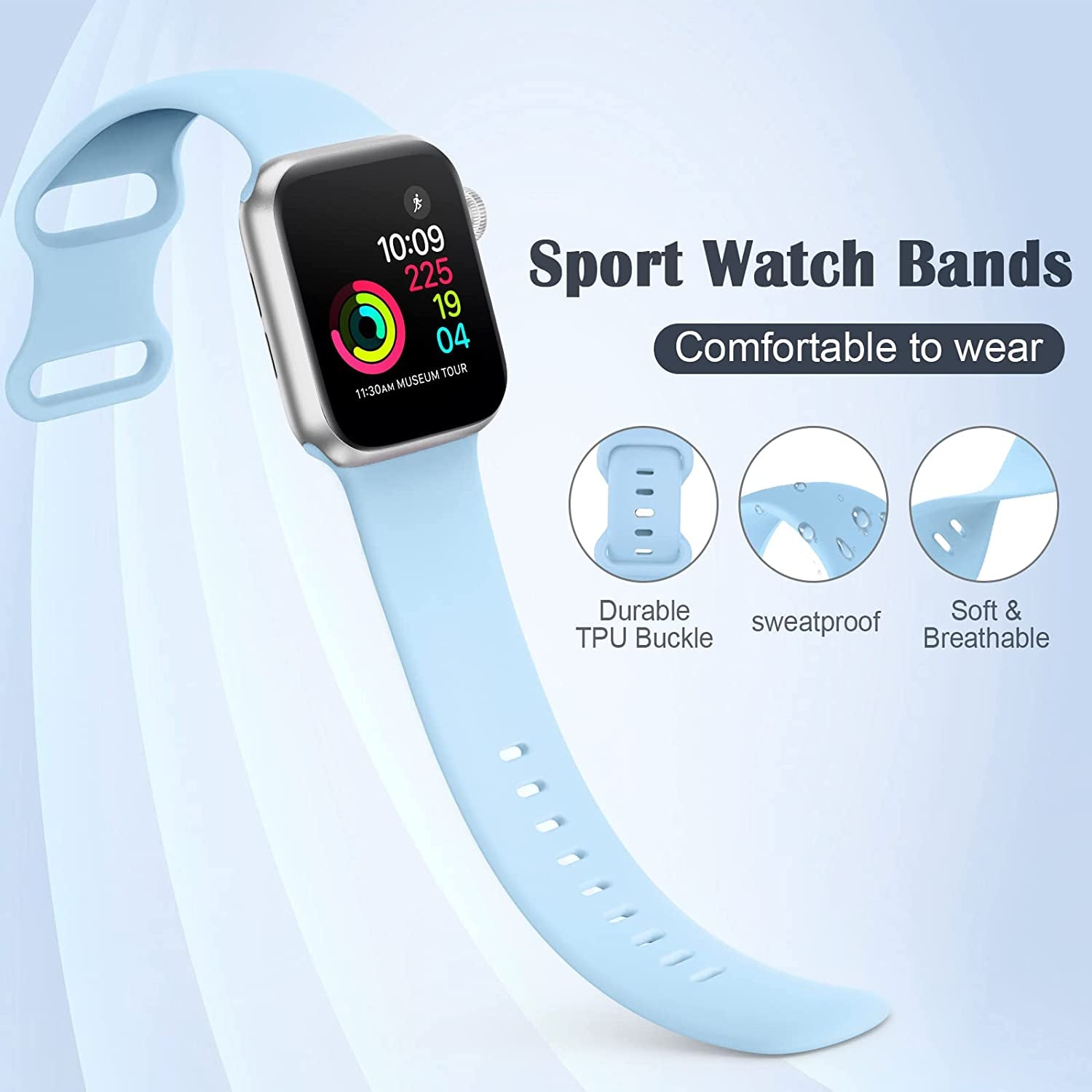 Treasuremax 15 Pack Bands Compatible with Apple Watch Band 41Mm 40Mm 38Mm 45Mm 44Mm 42Mm, Sport Waterproof Wristbands Soft Silicone Strap Replacement for Iwatch Series 8 7 6 5 4 3 2 1 SE Men Women  TreasureMax   