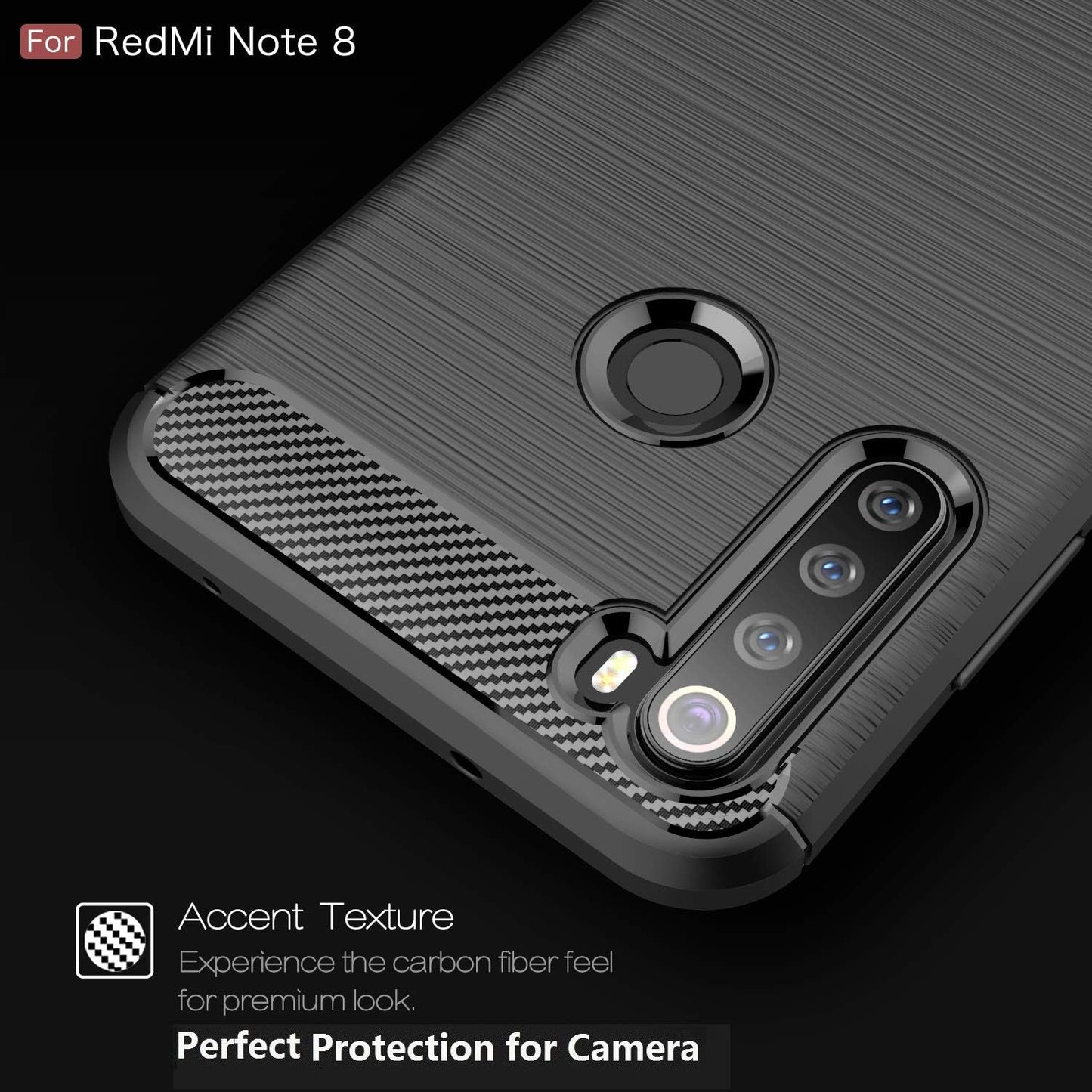 Cruzerlite Case Compatible with Xiaomi Redmi Note 8 Case, Carbon Fiber Texture Design & Leather Texture Design Back Cover Anti-Scratch Shock Absorption Case Made for Xiaomi Redmi Note 8 (Red)  Swiss Case Limited   