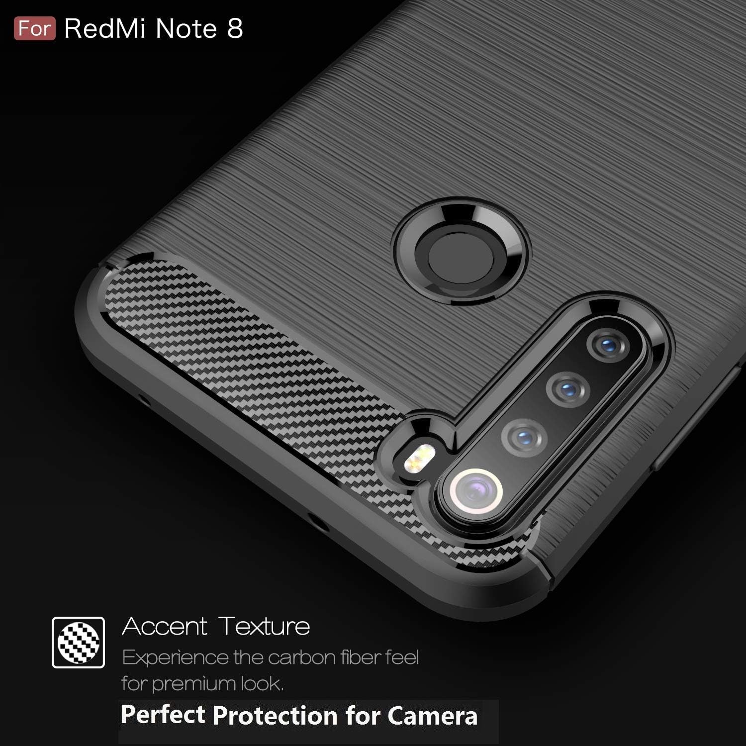 Cruzerlite Case Compatible with Xiaomi Redmi Note 8 Case, Carbon Fiber Texture Design & Leather Texture Design Back Cover Anti-Scratch Shock Absorption Case Made for Xiaomi Redmi Note 8 (Red)  Swiss Case Limited   