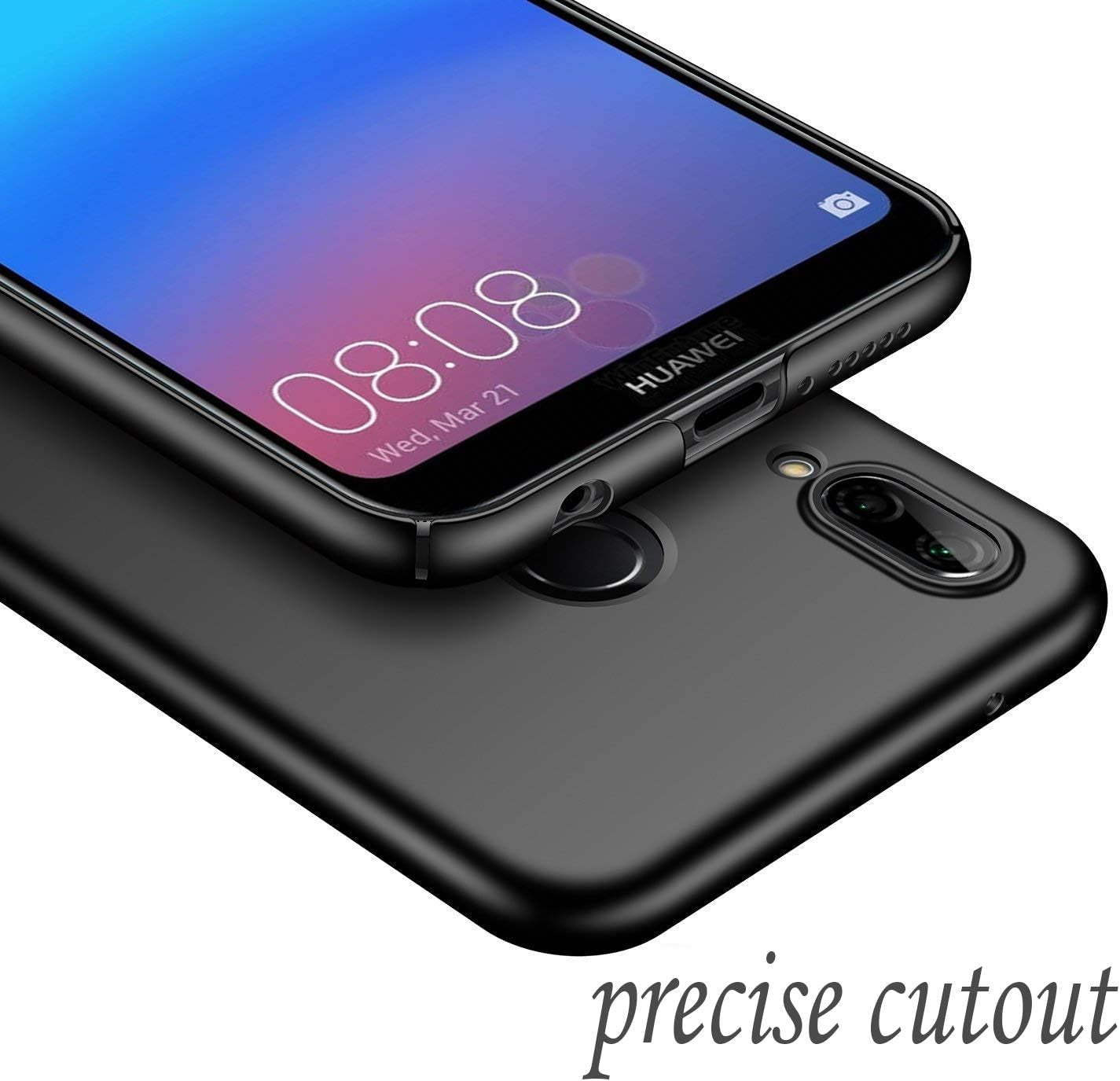 Winpromise Phone Case for Huawei P20 Lite Case [Anti-Scratch] [Durable Premium Plastic] [Ultra Thin] [Silky Feel] Slim Protective Hard Cover for Huawei P20 Lite (Black)  Winpromise   