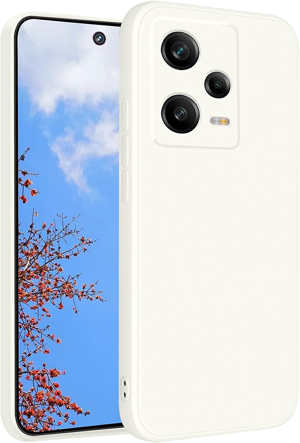 Yarxiawin Compatible with Xiaomi Redmi Note 12 Pro Case Silicone Purple, Xiaomi Redmi Note 12 Pro Phone Case Silicone Soft Thin Case Anti-Fingerprint Shockproof Cover (Black)  Yarxiawin White  