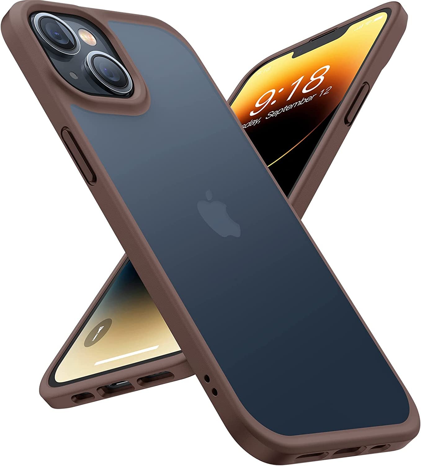 TORRAS Designed for Shockproof Iphone 13 Case/Iphone 14 Case, Military Grade Drop Tested, Shockproof Protective Hard Back Slim Case for Iphone 13 & Iphone 14 Case, Black-Guardian Series  TORRAS SaddleBrown iPhone 14/13 (6.1'') 