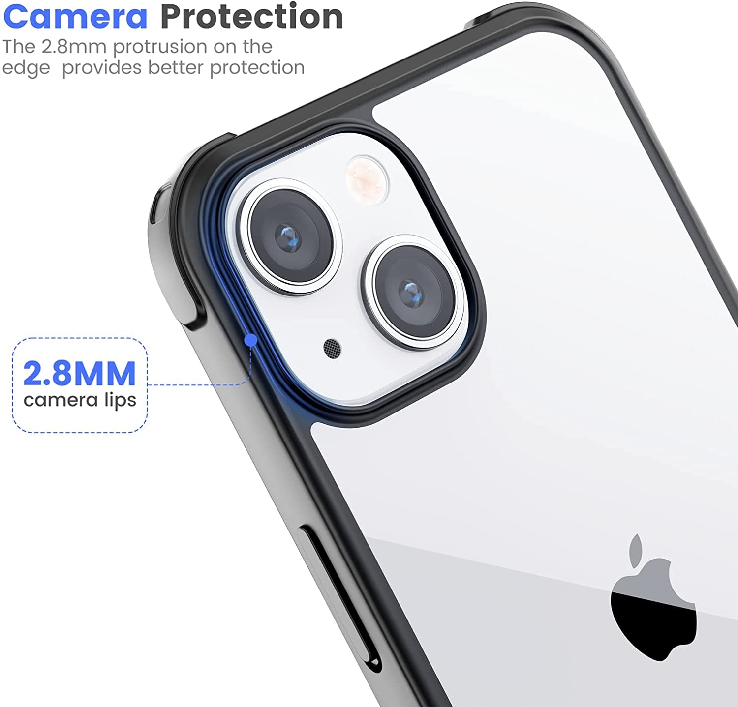 Mkeke Compatible for Iphone 14 Case for Iphone 13 Case Black, Not Yellowing Shockproof 13/14 Phone Black Case with Bumper Slim Fit for Iphone 13/14  Mkeke   