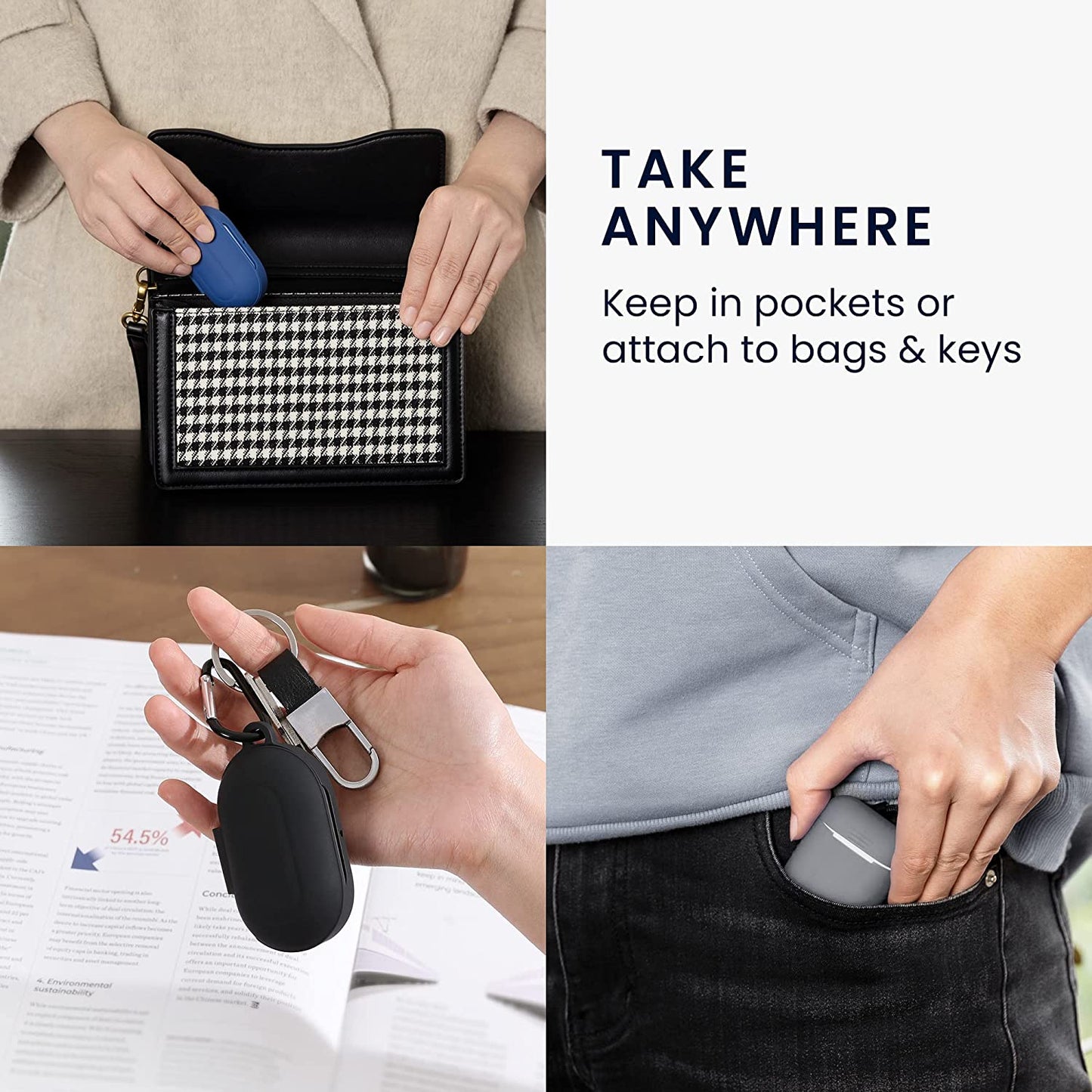 Kwmobile Case Compatible with Samsung Galaxy Buds 2 Pro/Buds 2 / Buds Live Case - Silicone Cover Holder for Earbuds - Light Blue  KW-Commerce   