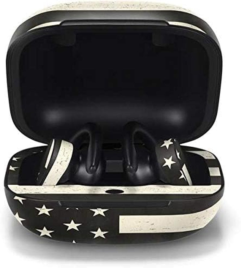 Skinit Decal Audio Skin Compatible with Powerbeats Pro - Originally Designed Black & White USA Flag Design  Skinit   