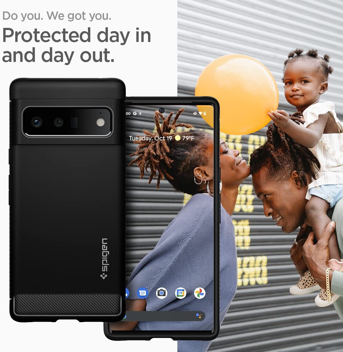 Spigen Rugged Armor Designed for Google Pixel 6 Pro Case (2021) - Matte Black  Spigen   