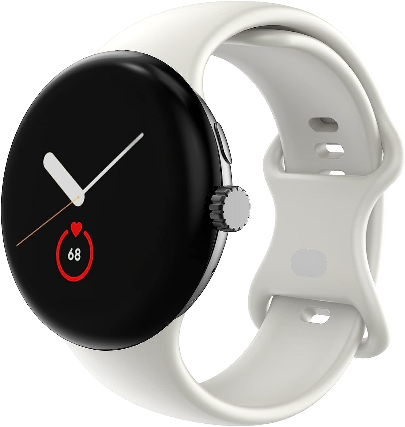 OVERSTEP Compatible for Google Pixel Watch Bands, Soft Silicone Sport Strap Metal Buckle for Google Watch Band, Replacement Google Pixel Watch 2022 Band for Women Men (S, White)  OVERSTEP   