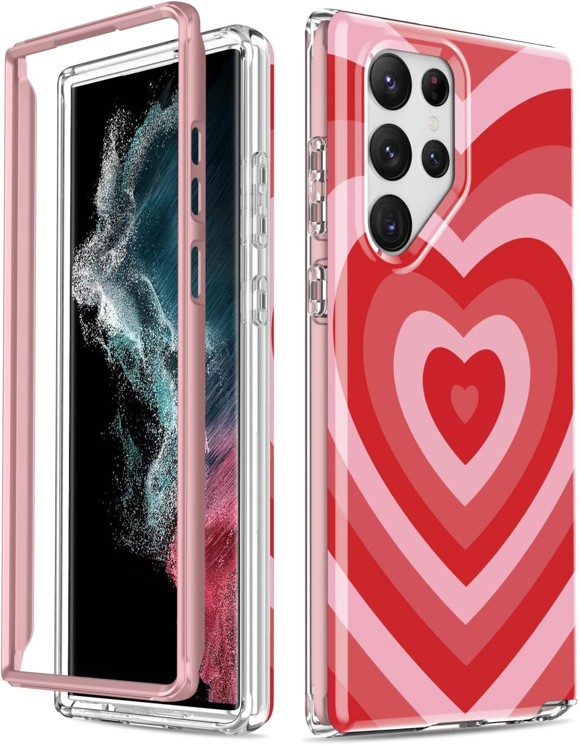 SEXYMOM for Samsung Galaxy S22 Ultra Case,Military Grade Durable Shockproof Cover with Fashion Designs for Women Girls,Slim Fit Protective Phone Case for Galaxy S22 Ultra 6.8" Fanstic Rainbow  SEXYMOM Big Hearts  