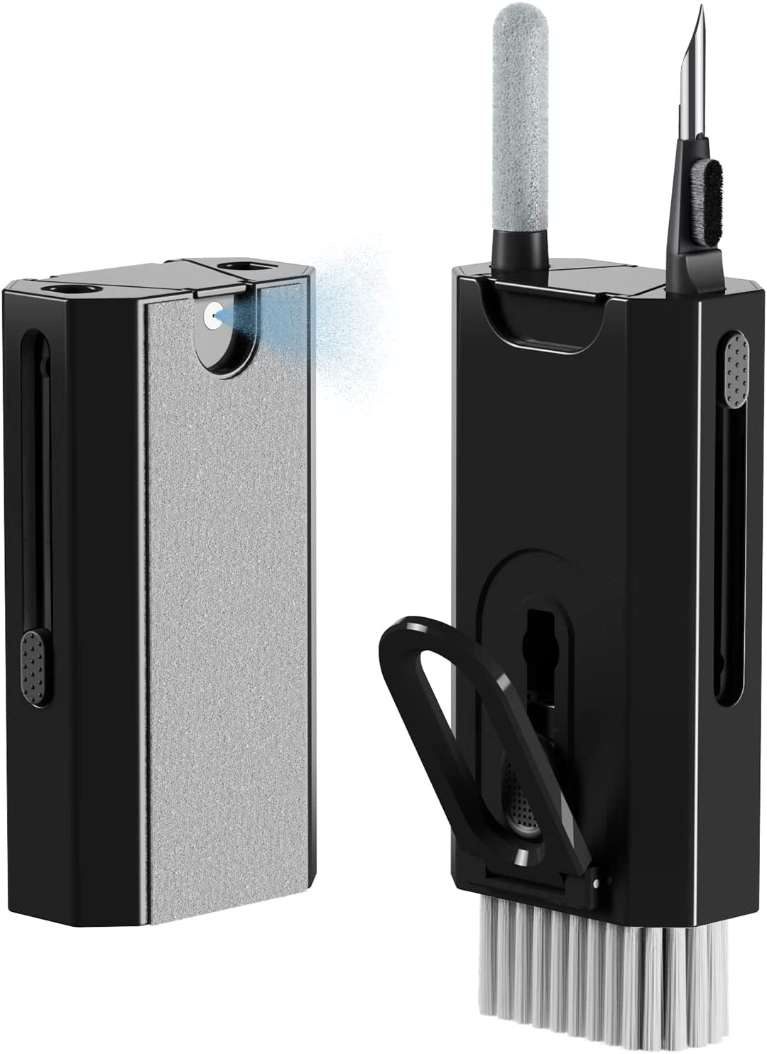 Aijeff Cleaner Kit for Airpod, Keyboard Cleaner for Laptop, Macbook, Screen Cleaner with Spray and Microfiber Cloth, Multifunctional Cleaning Kit for Keyboard, Earphone, Smartphone, Tablet-White  Aijeff Black  