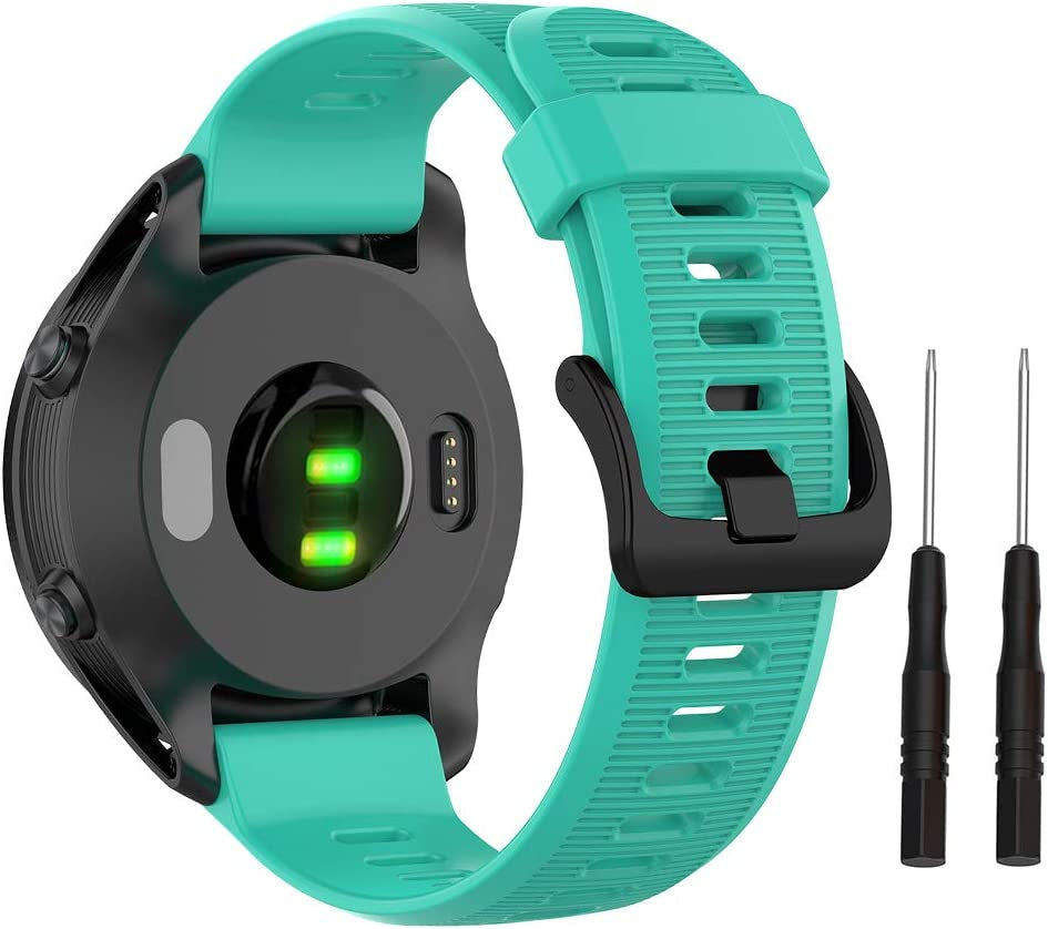 ISABAKE Band for Garmin Forerunner 935/Forerunner 945/Forerunner 745,Compatible with Fenix 5/ Fenix 5Plus/ Fenix 6/ Fenix 6 Pro/Approach S60 ,Soft Silicone 22Mm Replacement Bands Strap(Dark Blue)  ISABAKE Lime Green  