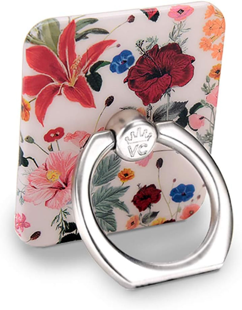 Velvet Caviar Cell Phone Ring Holder - Finger Ring & Stand - Improves Phone Grip Compatible with Iphone, Galaxy and Most Cases (Except Silicone/Leather) - Moonstone Holographic Pink Blue Marble  Velvet Caviar Nude Vintage Floral  