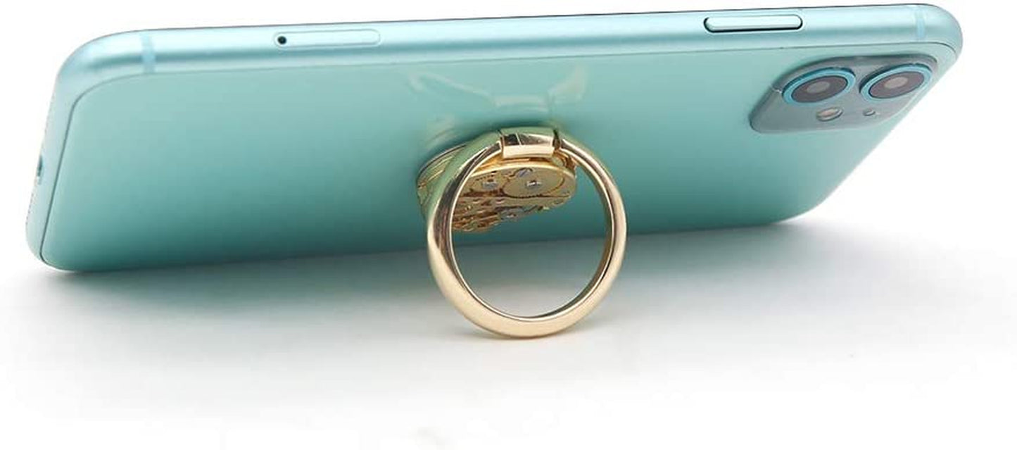 Mechanical Phone Ring Holder,Phone Holder Grip Ring Stand，Adjustable Kickstand，Finger Ring Stand 360°Rotation Metal Phone Ring Grip Kickstand Compatible with All Smartphone (Gold)  F&M Four Monsters   