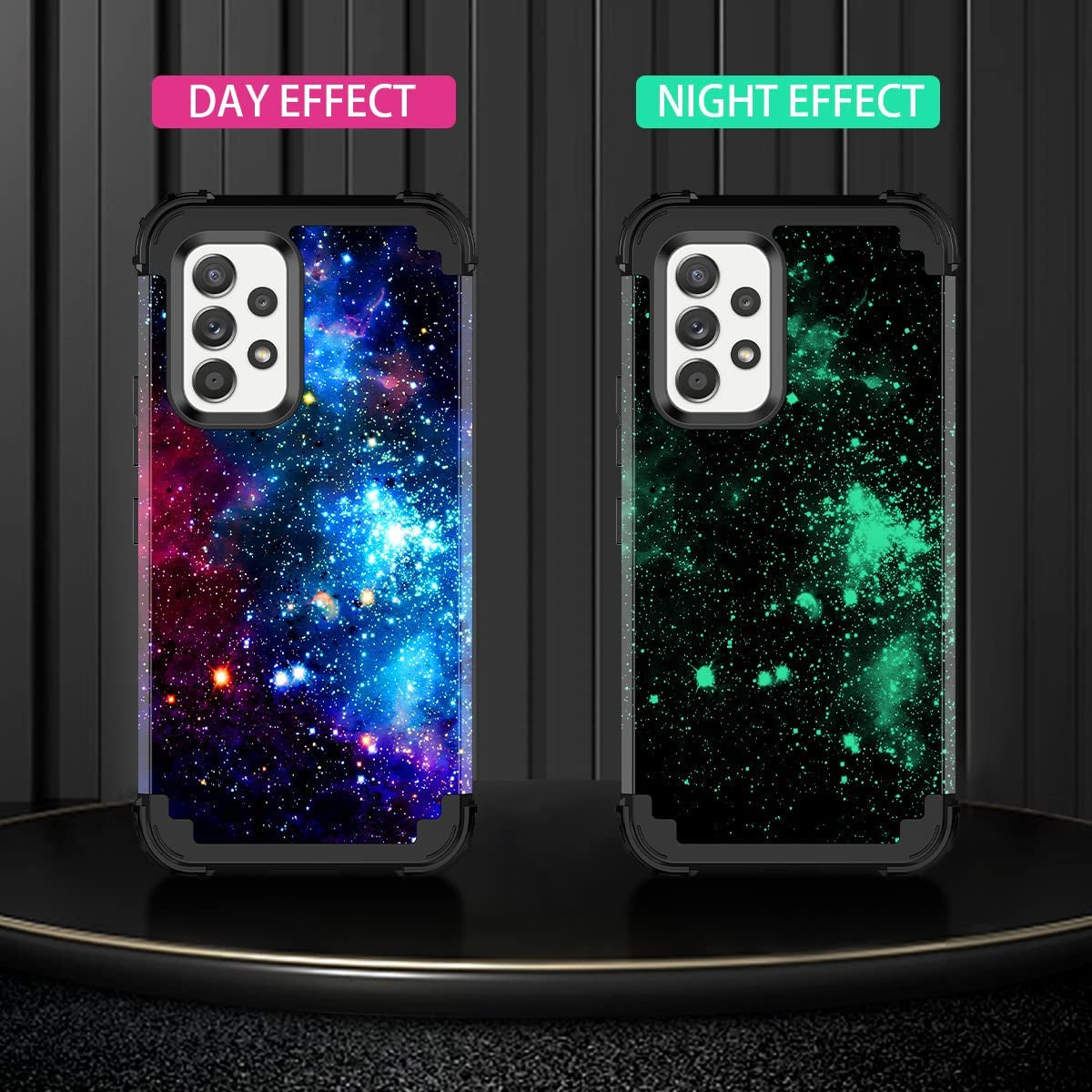 Miqala for Galaxy A53 5G Case,Glow in the Dark Three Layer Shockproof Hard Plastic+Silicone Rubber Protective Case for Samsung Galaxy A53 5G,Blue Sky  Miqala   