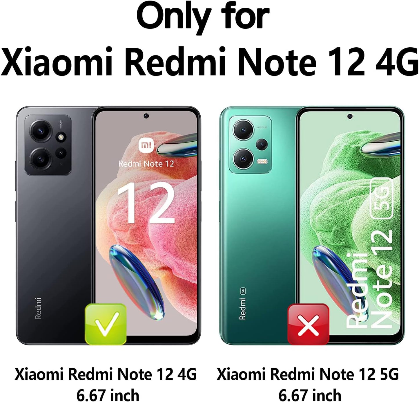 Natbok Compatible with Redmi Note 12 4G Case, Flexible TPU [Brushed Texture] Anti-Slip Shockproof Military Protection Bumper Phone Case,Slim Case Cover Compatible with Redmi Note 12 4G,Black  Natbok   