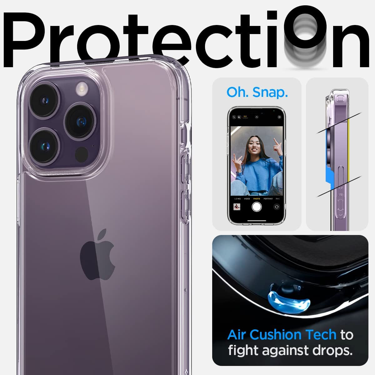 Spigen Ultra Hybrid Iphone 14 Pro Max Case, Anti-Yellowing, Military Grade Drop Protection - Crystal Clear  Spigen   