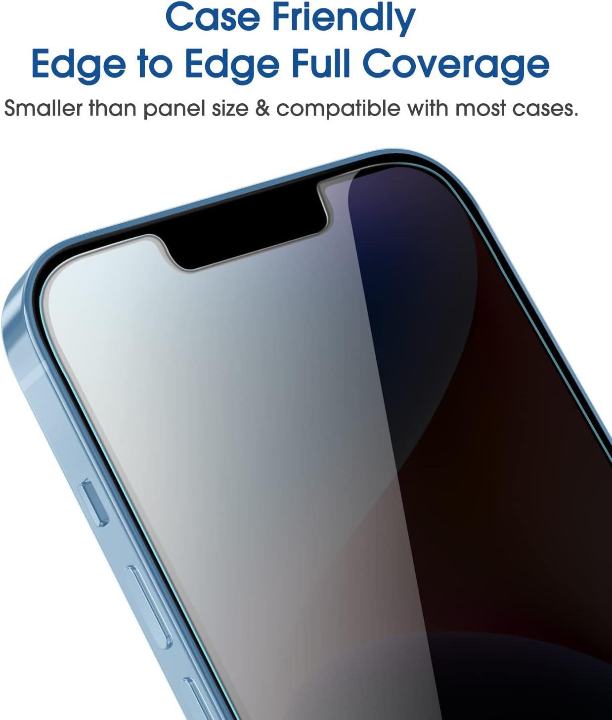 Amfilm (2 Pack) Onetouch Compatible with Iphone 14/Iphone 13/Iphone 13 Pro Privacy Screen Protector 9H Tempered Glass 6.1" anti Spy Private Edge to Edge Full Coverage with Easy Installation Kit  TechMatte   