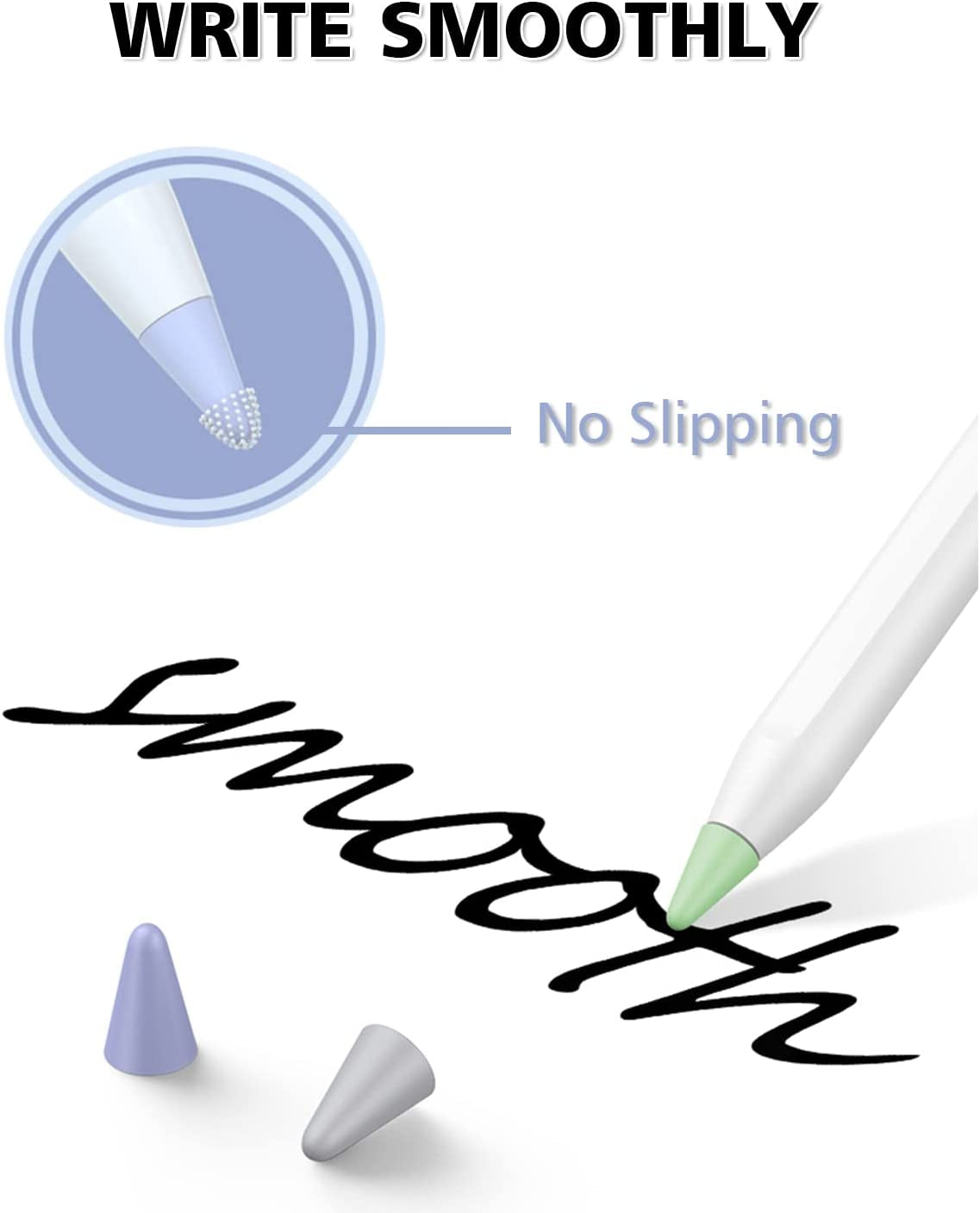 Ambervec 60 Pack Tip Cover for Apple Pencil 2Nd Generation and 1St Generation, Comaptible with Apple Pencil Nib, Anti-Slip Slicone Tips Cover, Medium Resistance, Multicolor  AmberVec Inc.   